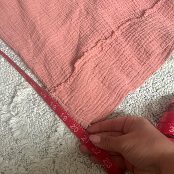 Peach Cotton Elasticated Flared Pant | Size Large - Picture 9 of 9